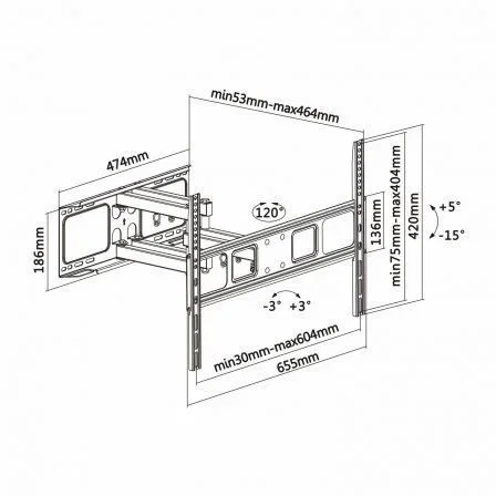 Aisens Soporte de Pared WT70TSLE-023 para TV de 37-70 pulgadas, Negro Aisens Soporte de Pared WT70TSLE-023 para TV de 37-70 pulgadas, Negro